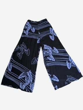 Wahine Toa wide palazzo pants bottoms Kalo taro leaves leaf Loose Flowy Hawaii
